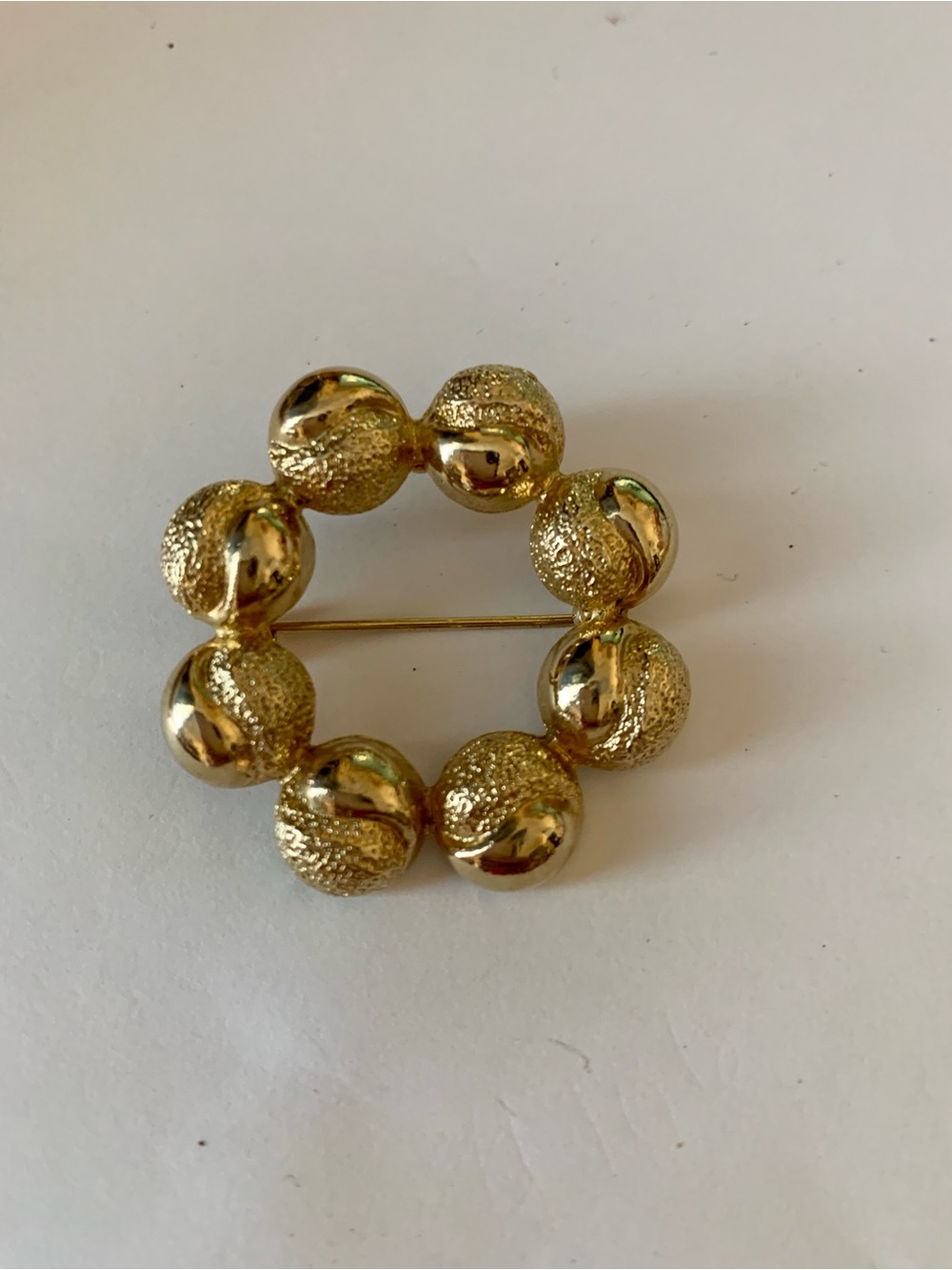 Gold Bead Circle Brooch - Classic Canada Sarah Coventry